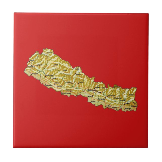 Teja del mapa de Nepal (Frente)