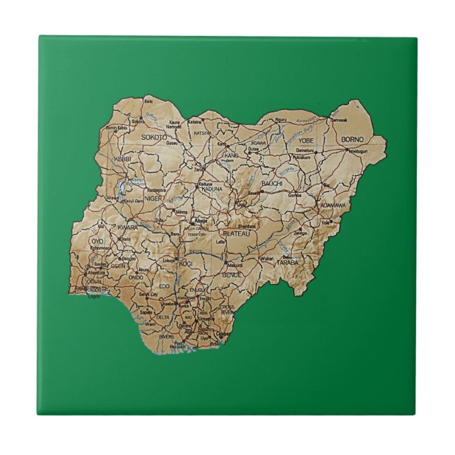Teja del mapa de Nigeria (Frente)