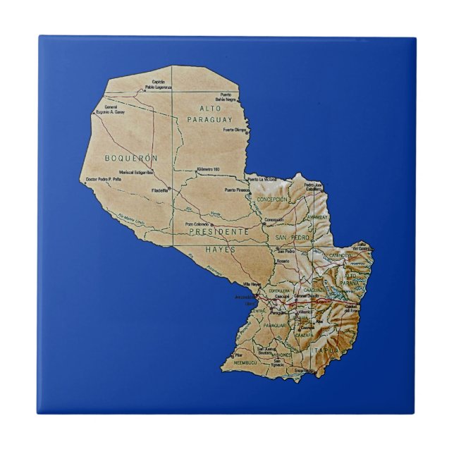 Teja del mapa de Paraguay (Frente)