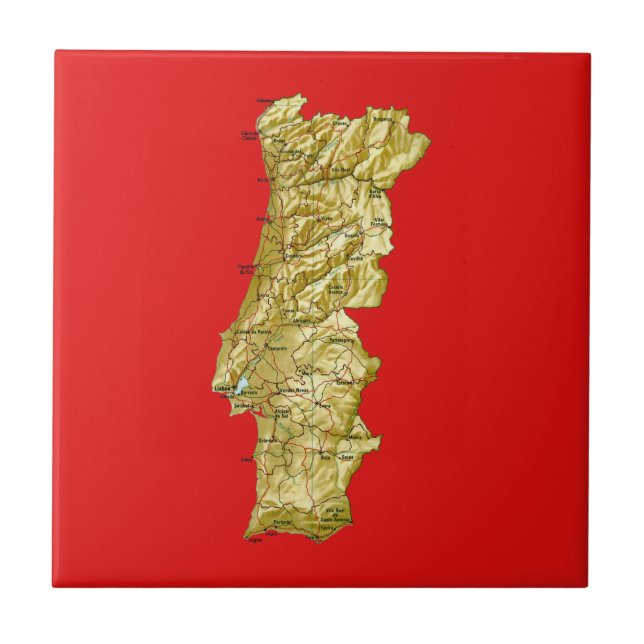 Teja del mapa de Portugal (Frente)