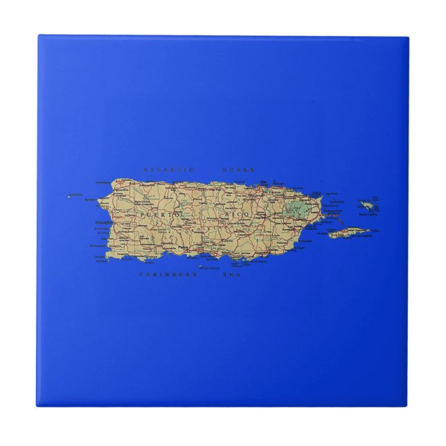 Teja del mapa de Puerto Rico (Frente)