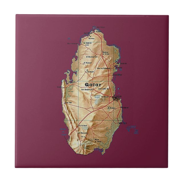 Teja del mapa de Qatar (Frente)