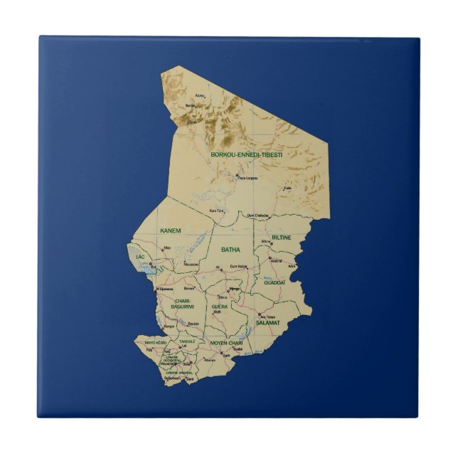 Teja del mapa de República eo Tchad (Frente)