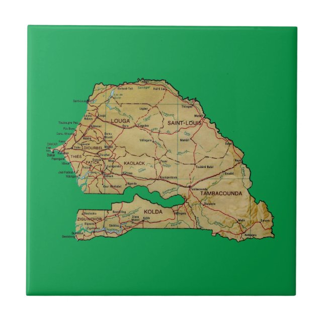 Teja del mapa de Senegal (Frente)