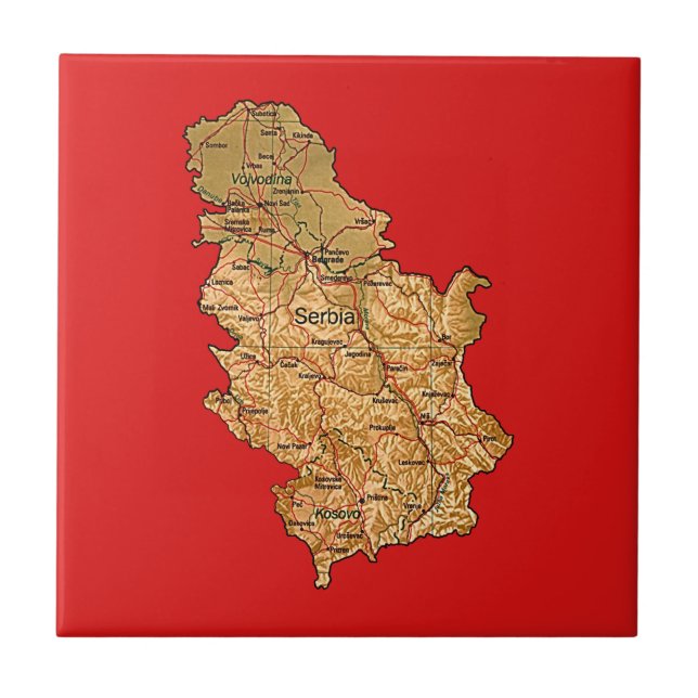 Teja del mapa de Serbia (Frente)