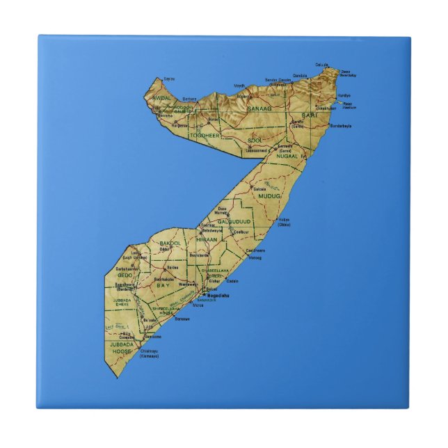 Teja del mapa de Somalia (Frente)
