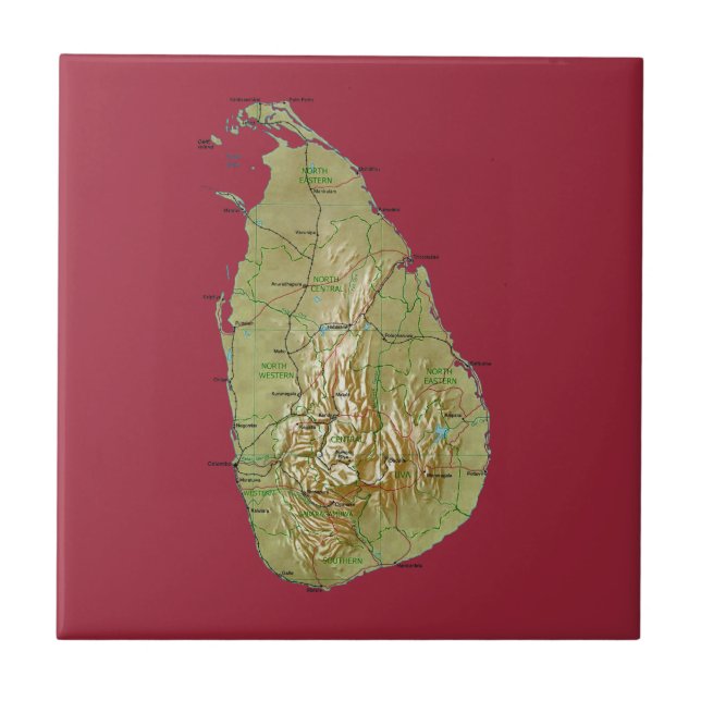 Teja del mapa de Sri Lanka (Frente)