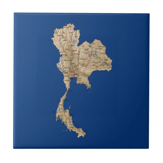 Teja del mapa de Tailandia (Frente)