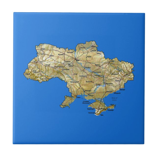 Teja del mapa de Ucrania (Frente)