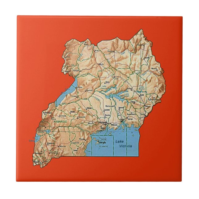 Teja del mapa de Uganda (Frente)