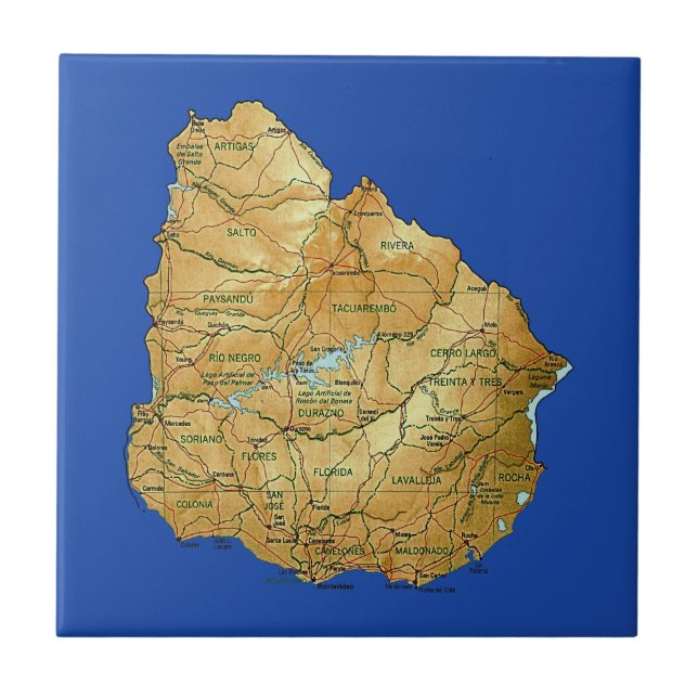 Teja del mapa de Uruguay (Frente)