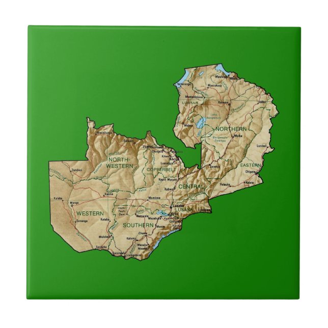 Teja del mapa de Zambia (Frente)