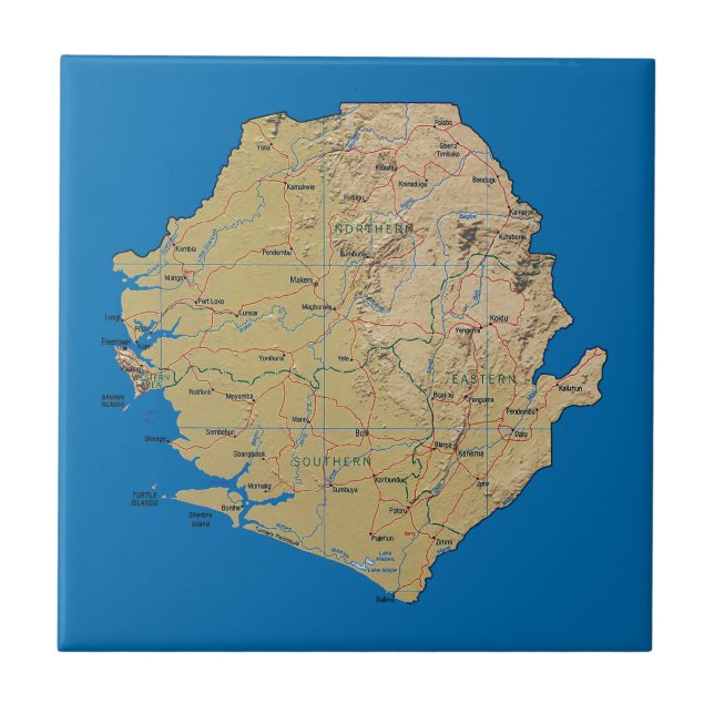 Teja del mapa del Sierra Leone (Frente)