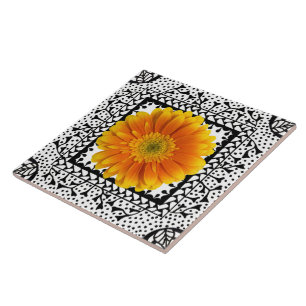 Teja del naranja de la margarita del Gerbera