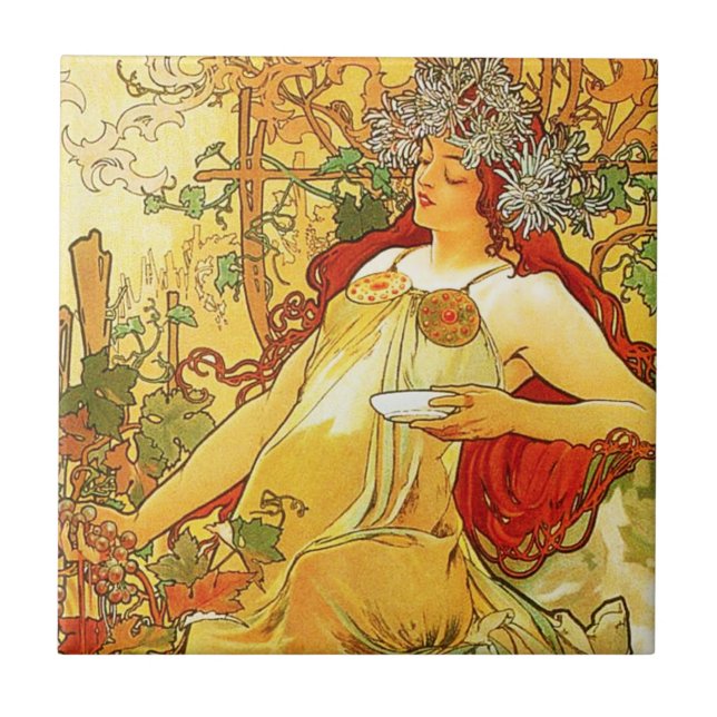 Teja del otoño de Alfonso Mucha (Frente)