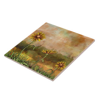 Teja feliz de los girasoles