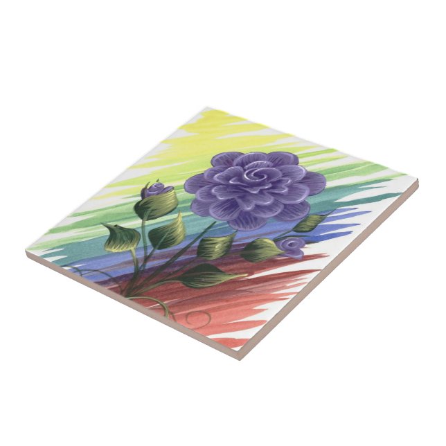 Teja floral 1 de la acuarela (Lado)