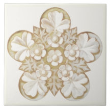 Teja floral arquitectónica antigua 6x6 del moreno