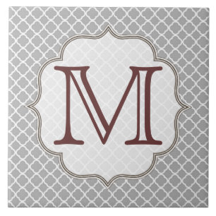 Teja gris de la exhibición del monograma de