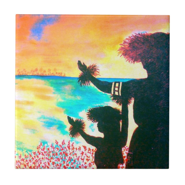 Teja hawaiana de la salida del sol de Hula (Frente)