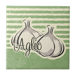 Teja italiana Trivet del ajo