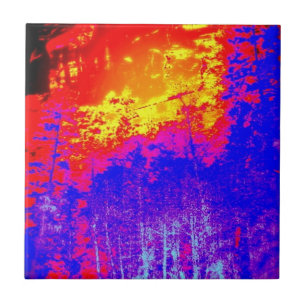 teja llameante abstracta del bosque
