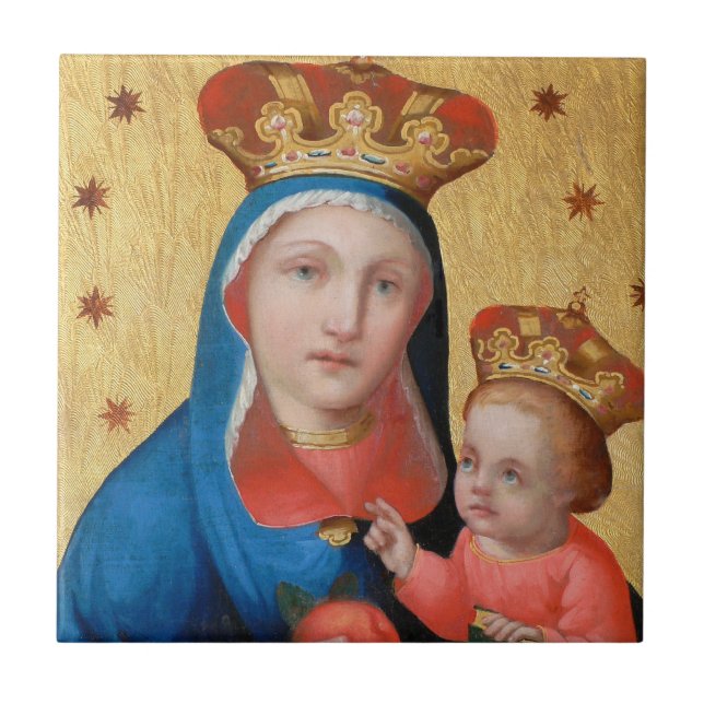 Teja Madonna del navidad y niño (Frente)
