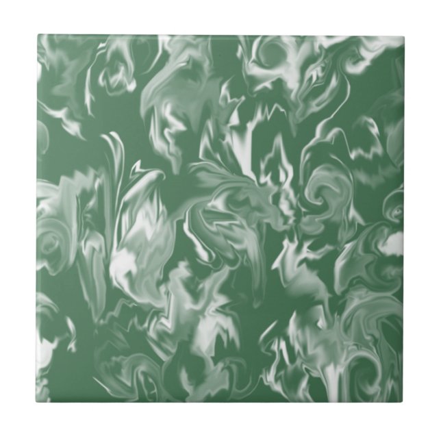 Teja mezclada verde oscuro y blanca del color (Frente)