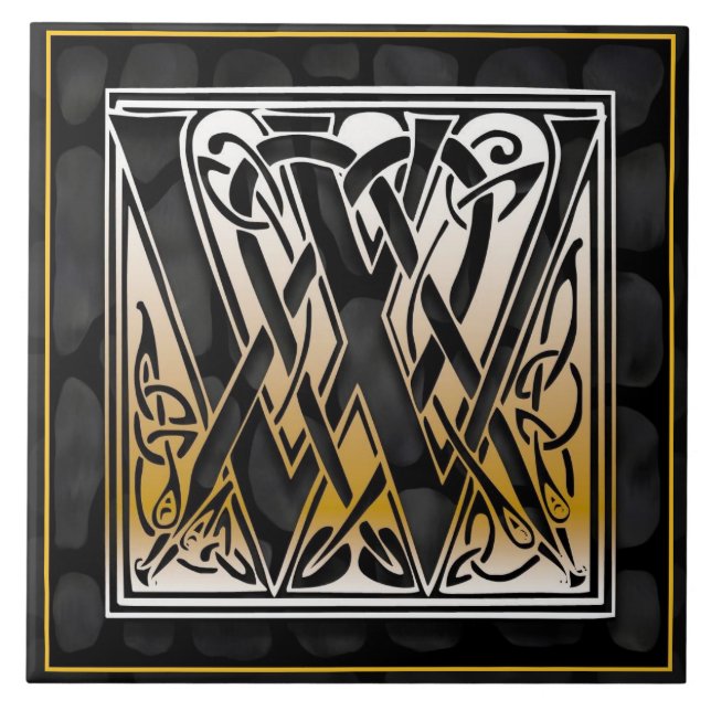 Teja negra céltica de la inicial del monograma de (Frente)