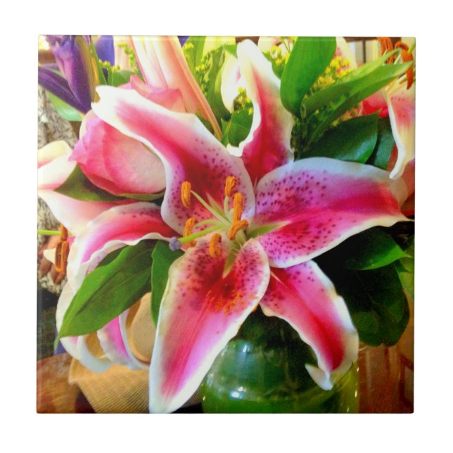 teja rosada del lirio del stargazer (Frente)