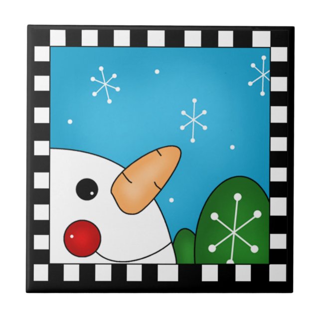 Teja Trivet del muñeco de nieve (Frente)