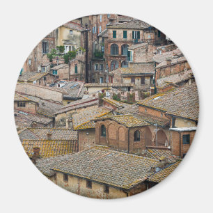 Tejados en imán redondo de la foto de Siena