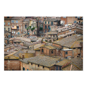 Tejados en la impresión de la foto de Siena