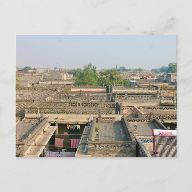 Tejados Postal de Pingyao, China (Anverso)