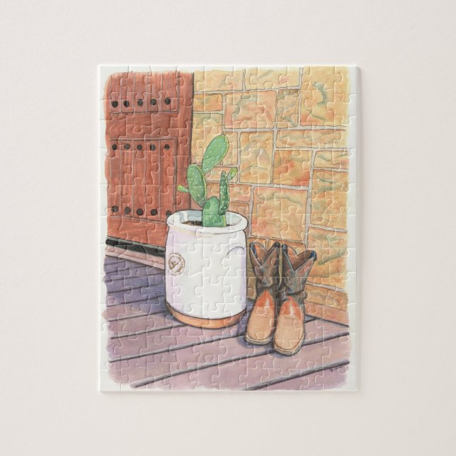 Tejas Boots & Cactus Porch Puzzle (Vertical)