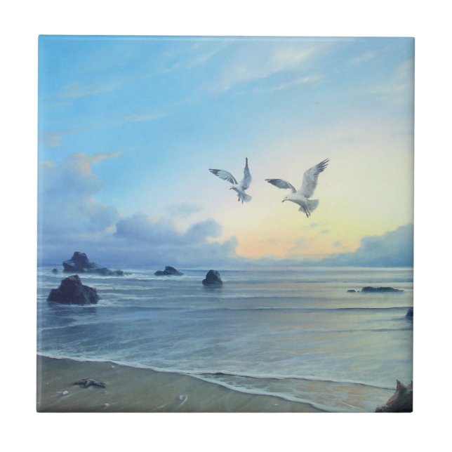 Tejas de la cocina del tema de la playa de las (Frente)