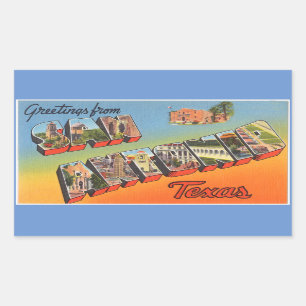 Tejas, hoja de 4 pegatinas de San Antonio