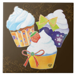 Tejas marrones de la cocina de las magdalenas