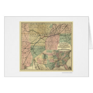 Tejas y mapa del noreste 1872 del ferrocarril