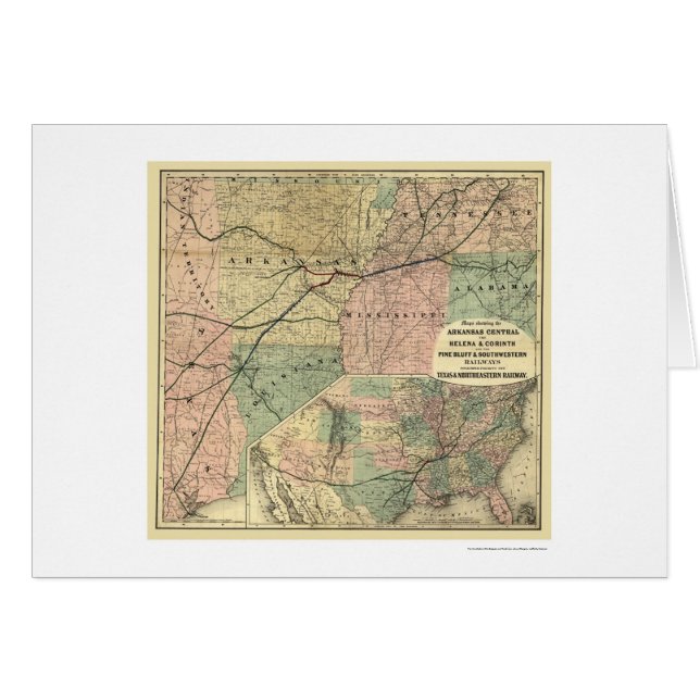 Tejas y mapa del noreste 1872 del ferrocarril (Anverso (Horizontal))