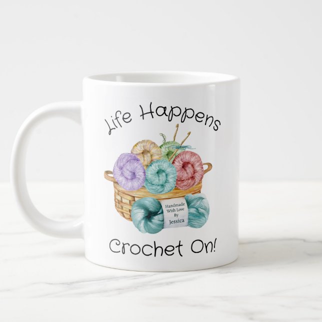 Tejer a Crochet en Taza de Café Gigante Personaliz (Izquierda)