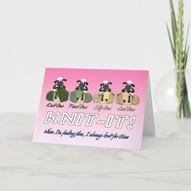 tejer una tarjeta de saludo de oveja - cuando me s (Anverso)