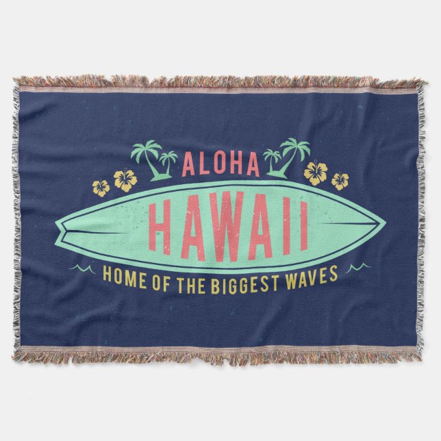 Tejida Aloha Hawaiian Surfer lanza manta (Anverso)