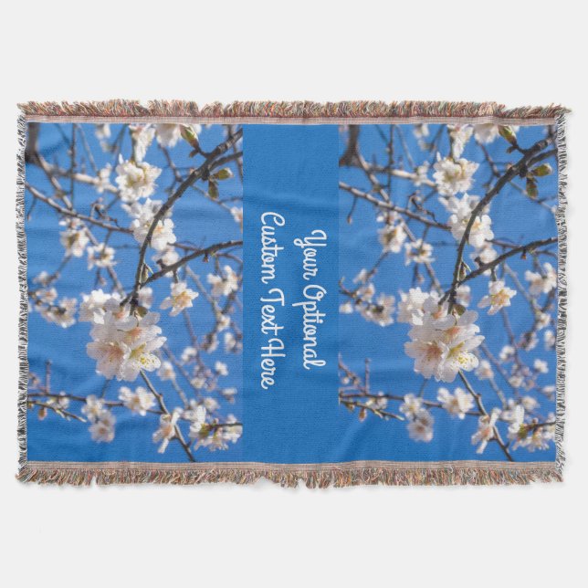 Tejida Árbol de flores personalizado lanzar manta (Anverso)