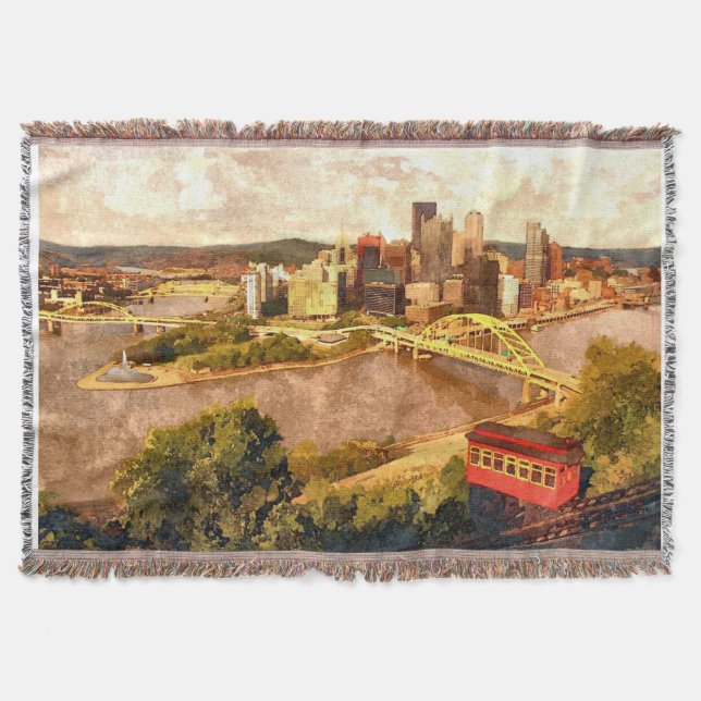 Tejida Ciudad de la manta del tiro de Pittsburgh (Anverso)