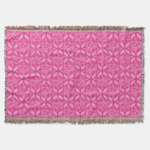 Tejida Cowgirl Pink Paisley patrón lanzar manta
