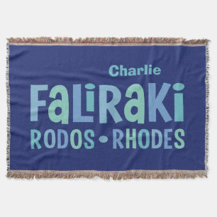 Tejida Faliraki Rhodes nombre personalizado lanzar manta