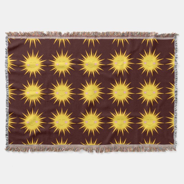 Tejida Feliz Sunshine personalizado lanzar manta (Anverso)