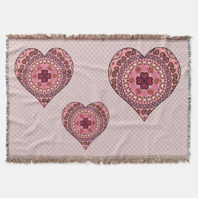 Tejida Las capas de la manta de los latidos del corazón (Anverso)