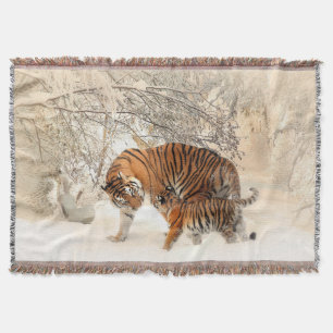 Tejida Madre del tigre y manta del tiro de Cub